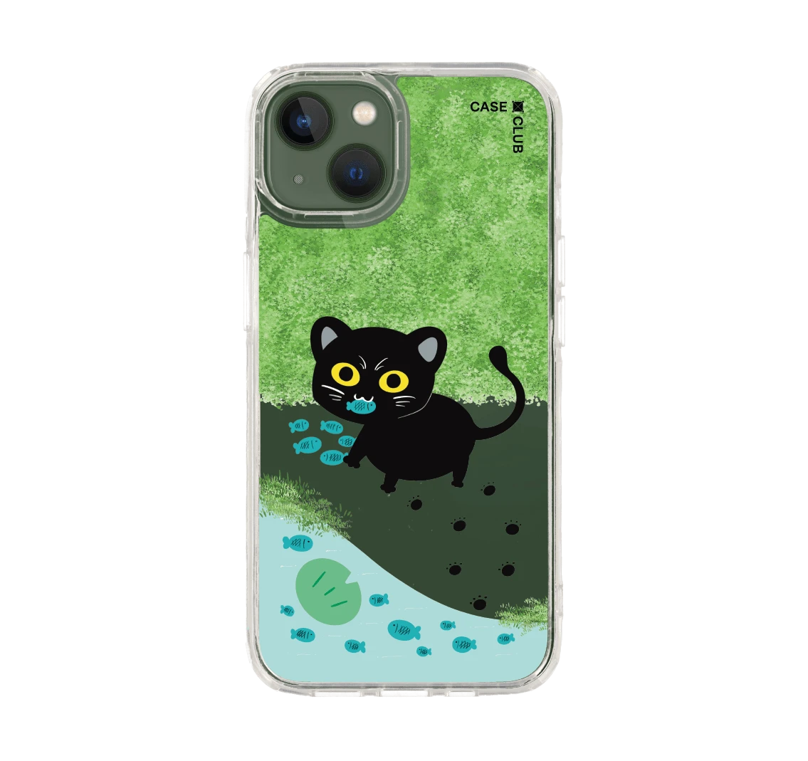 black cat & fish